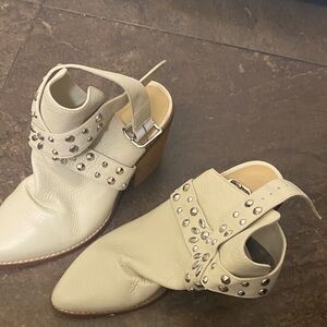 Chinese Laundry Studded Beige Ankle Booties